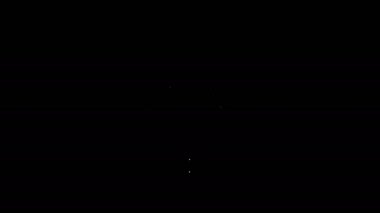 Siyah arkaplanda beyaz çizgi bakteri simgesi izole edildi. Bakteriler ve mikroorganizmalar, sebep olan mikroorganizma hastalıkları, hücre kanseri, mikrop, virüs, mantar. 4K Video hareketli grafik canlandırması