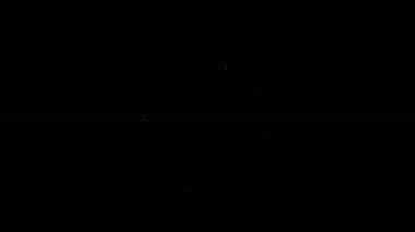 Beyaz çizgi mıknatısı simgesi siyah arkaplanda izole edildi. At nalı mıknatısı, manyetizma, manyetizma, çekim. 4K Video hareketli grafik canlandırması