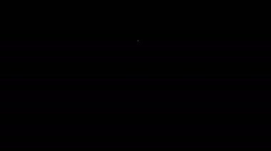 Beyaz çizgi test tüpü ve siyah arkaplanda izole edilmiş kimyasal test ikonu. Laboratuvar cam levhası. 4K Video hareketli grafik canlandırması