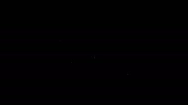 Beyaz çizgi megafon ve dolar simgesi siyah arkaplanda izole edilmiş. Yüksek sesle konuşma uyarısı. Ağızlık için megafon, terfi diye bağırıyor. 4K Video hareketli grafik canlandırması