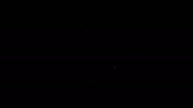 Beyaz çizgili el dokunuşu ve dokunmatik hareket simgesi siyah arkaplanda izole edildi. Buraya tıklayın, parmak, dokunuş, işaret, imleç, fare sembolü. 4K Video hareketli grafik canlandırması