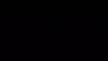 Siyah zemin üzerinde dolar sembolü olan beyaz çizgi Dünya küresi. Dünya ya da Dünya işareti. Küresel internet sembolü. Geometrik şekiller. 4K Video hareketli grafik canlandırması