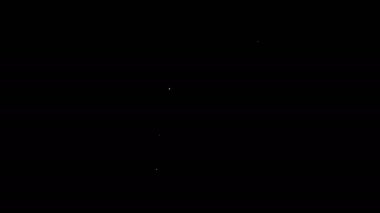 Beyaz çizgi kağıt kontrolü ve mali kontrol simgesi siyah arka planda izole edildi. Kağıt baskı çeki, makbuz ya da fatura. 4K Video hareketli grafik canlandırması