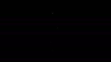 Beyaz çizgi ampul simgesi siyah arkaplanda izole edildi. Enerji ve fikir sembolü. Lamba elektrikli. 4K Video hareketli grafik canlandırması