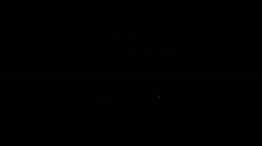 Beyaz hat alışveriş binası ya da market simgesi siyah arka planda izole edilmiş. Dükkan inşaatı. 4K Video hareketli grafik canlandırması