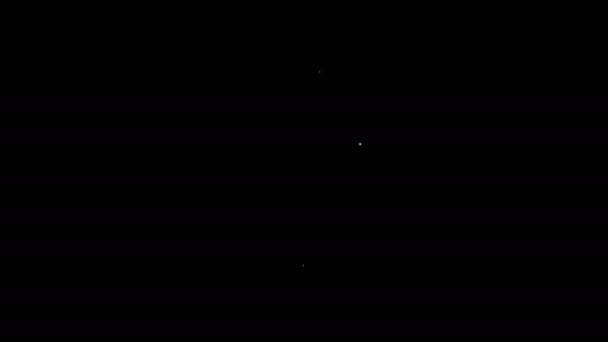 Icono de la tableta de línea blanca aislado sobre fondo negro. Animación gráfica de vídeo 4K — Vídeos de Stock