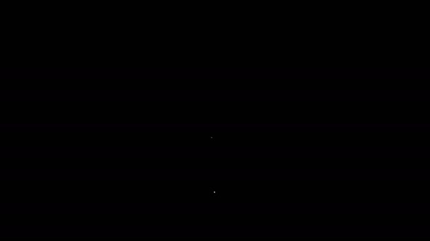 Weiße Linie Musiknotiz, Tonsymbol isoliert auf schwarzem Hintergrund. 4K Video Motion Grafik Animation — Stockvideo