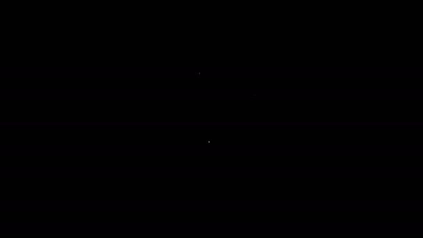 Белая линия, значок мобильного телефона на черном фоне. Видеографическая анимация 4K — стоковое видео