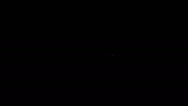 Línea blanca Icono de bacterias aisladas sobre fondo negro. Bacterias y gérmenes, microorganismos causantes de enfermedades, cáncer de células, microbios, virus, hongos. Animación gráfica de vídeo 4K — Vídeo de stock