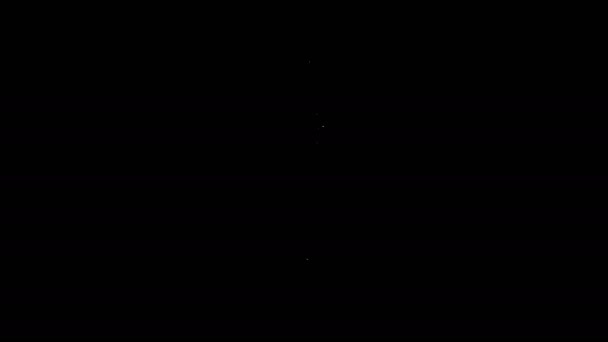 Bílá čára Ikona pinzety izolované na černém pozadí. Grafická animace pohybu videa 4K — Stock video