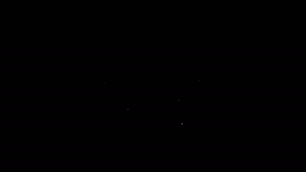 Línea blanca Icono de gafas de laboratorio aislado sobre fondo negro. Animación gráfica de vídeo 4K — Vídeo de stock