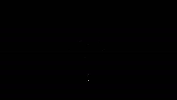 Línea blanca Icono de bacterias aisladas sobre fondo negro. Bacterias y gérmenes, microorganismos causantes de enfermedades, cáncer de células, microbios, virus, hongos. Animación gráfica de vídeo 4K — Vídeos de Stock