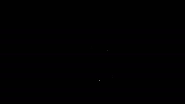 Linea bianca Obiettivo con icona simbolo dollaro isolato su sfondo nero. Icona dell'obiettivo di investimento. Concetto aziendale di successo. Contanti o soldi. Animazione grafica 4K Video motion — Video Stock