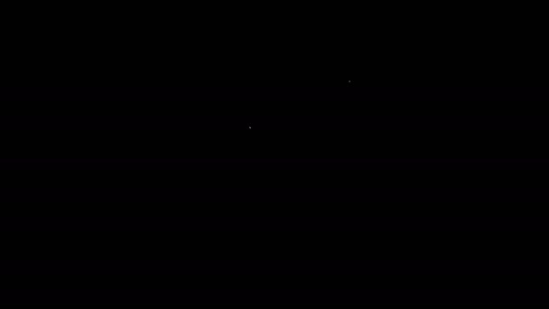 Біла лінія Телефонний телефон і піктограма балачки ізольовані на чорному тлі. Телефонний знак. 4K Відео рух графічна анімація — стокове відео