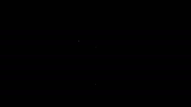 Ligne blanche Pointeur de carte avec icône étoile isolée sur fond noir. Star icône de carte pin préférée. Marqueurs de carte. Animation graphique de mouvement vidéo 4K — Video
