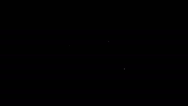 Bílá čára Ikona ochranné známky izolované na černém pozadí. Zkratka TM. Grafická animace pohybu videa 4K — Stock video