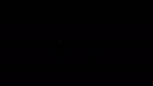 Línea blanca Icono de camión blindado aislado sobre fondo negro. Animación gráfica de vídeo 4K — Vídeo de stock