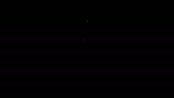 Siyah arkaplanda izole edilmiş beyaz çizgi tescilli ticari marka simgesi. 4K Video hareketli grafik canlandırması — Stok video