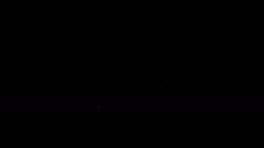Beyaz çizgi kahve fincanı simgesi siyah arkaplanda izole edilmiş. Çay fincanı. Sıcak içecek kahvesi. 4K Video hareketli grafik canlandırması