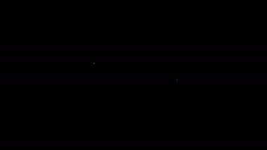 Siyah arka planda izole edilmiş tatlı simgeli beyaz çizgili çörek. 4K Video hareketli grafik canlandırması