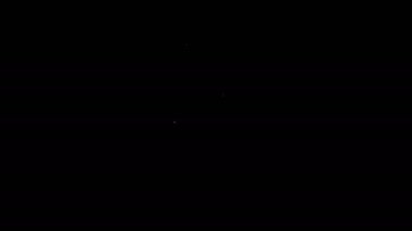 Beyaz çizgi Noel çorap ikonu siyah arka planda izole. Mutlu Noeller ve mutlu yıllar. 4K Video hareketli grafik canlandırması