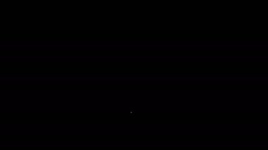Beyaz çizgi Meteoroloji termometresi siyah arkaplanda izole edilmiş ikonu ölçüyor. Termometre termometresi sıcak ya da soğuk hava gösteriyor. 4K Video hareketli grafik canlandırması