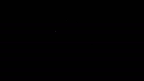 Icono de corona de Navidad de línea blanca aislado sobre fondo negro. Feliz Navidad y Feliz Año Nuevo. Animación gráfica de vídeo 4K — Vídeos de Stock