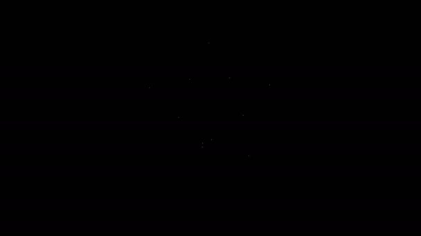 Icono estrella de Navidad de línea blanca aislado sobre fondo negro. Feliz Navidad y Feliz Año Nuevo. Animación gráfica de vídeo 4K — Vídeos de Stock