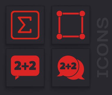 Eşitlik çözümünü, Sigma sembolünü, Geometrik şekil kare ve denklem çözüm simgesini ayarla. Vektör