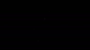 Siyah arka planda kalp ikonu olan beyaz çizgi düğün pastası. 4K Video hareketli grafik canlandırması