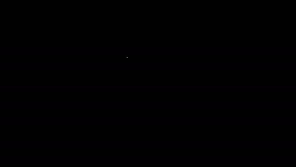 Línea blanca Icono de símbolo de género femenino aislado sobre fondo negro. Símbolo Venus. El símbolo de un organismo femenino o una mujer. Animación gráfica de vídeo 4K — Vídeos de Stock