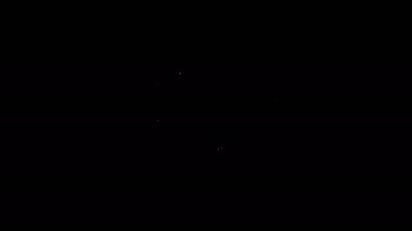 Sevgililer Günü kalp ikonlu beyaz çizgi siyah arka planda izole edildi. Mesaj aşkım. Aşk ve romantizm mektubu. 4K Video hareketli grafik canlandırması