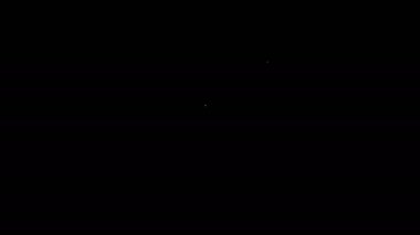 Kalp emojisi konuşma baloncuklu beyaz hat telefonu siyah arkaplanda izole edilmiş ekran simgesine mesaj gönder. Sevgililer Günü. 4K Video hareketli grafik canlandırması