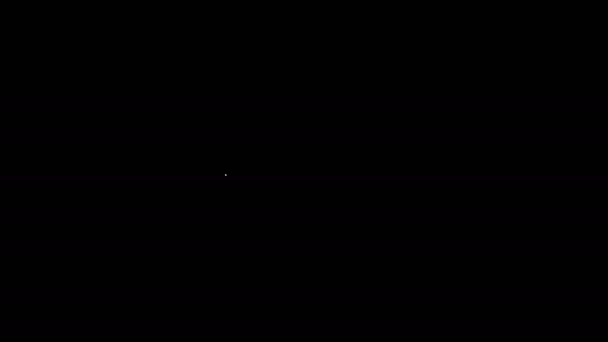 Linea bianca Cuore spezzato o icona del divorzio isolato su sfondo nero. Simbolo d'amore. San Valentino. Animazione grafica 4K Video motion — Video Stock