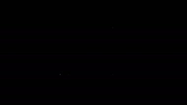 Siyah arkaplanda beyaz çizgi etek simgesi izole edildi. 4K Video hareketli grafik canlandırması
