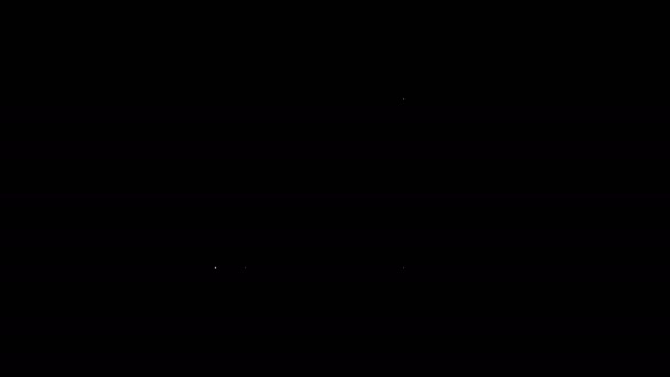 Witte lijn rok pictogram geïsoleerd op zwarte achtergrond. 4K Video motion grafische animatie — Stockvideo