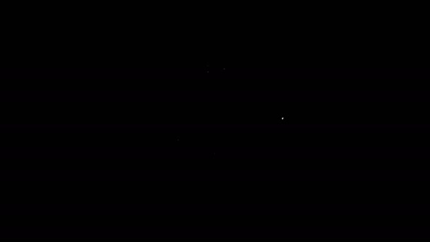 Biała linia Wiszący znak z tekstem Zamknięta ikona odizolowana na czarnym tle. Temat biznesowy kawiarni lub restauracji. 4K Animacja graficzna ruchu wideo — Wideo stockowe