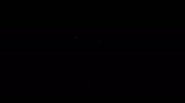 Beyaz çizgi büyüteç ve dolar sembolü siyah arka planda izole edilmiş. Para bul. Para arıyorum. 4K Video hareketli grafik canlandırması