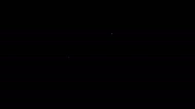 Beyaz çizgi Buy düğmesi simgesi siyah arkaplanda izole edildi. 4K Video hareketli grafik canlandırması