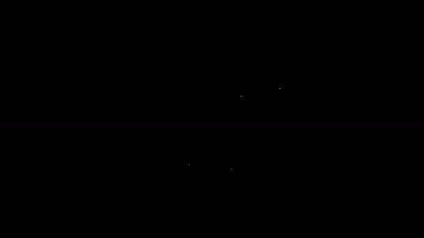 Witte lijn Laptop pictogram geïsoleerd op zwarte achtergrond. Notitieboekje met leeg scherm. 4K Video motion grafische animatie — Stockvideo
