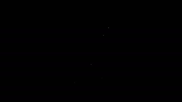 Vit linje Datorskärm ikon isolerad på svart bakgrund. Elektronisk anordning. Framifrån. 4K Video motion grafisk animation — Stockvideo