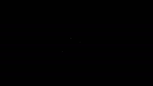 Línea blanca Cursor e icono de moneda aislados sobre fondo negro. Dólar o símbolo USD. Signo de moneda bancaria en efectivo. Animación gráfica de vídeo 4K — Vídeo de stock