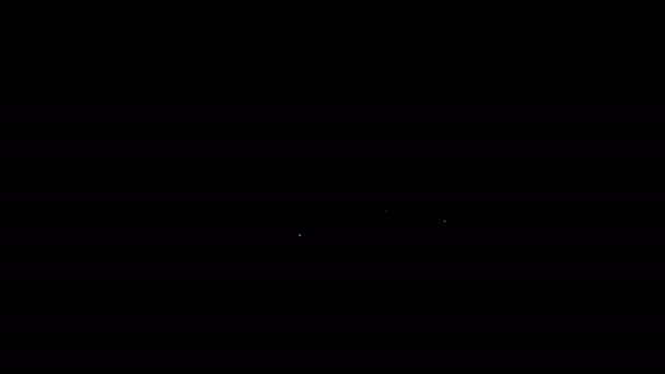 Конверт белой линии с символом доллара монеты изолирован на черном фоне. Увеличение заработной платы, денежный фонд, компенсационный доход. Видеографическая анимация 4K — стоковое видео