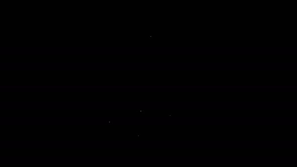 Linha branca Smartphone com símbolo de dólar ícone isolado no fundo preto. Conceito de compras online. Telefone móvel financeiro. Pagamento online. Animação gráfica em movimento de vídeo 4K — Vídeo de Stock