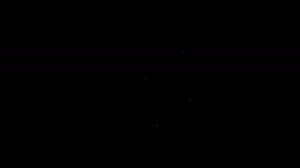 Weiße Linie Schild mit Dollarsymbol Symbol isoliert auf schwarzem Hintergrund. Schutzschild. Geldsicherheitskonzept. 4K Video Motion Grafik Animation — Stockvideo