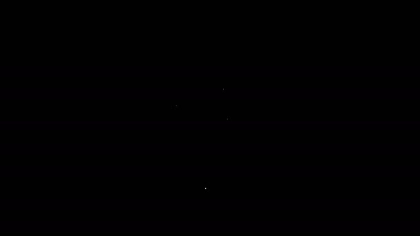 Біла лінія Відсоткова піктограма мітки знижки ізольована на чорному тлі. Значок торгової мітки. Спеціальний знак пропозиції. Символ купонів зі знижкою. 4K Відео рух графічна анімація — стокове відео