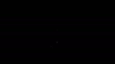 Siyah arka planda beyaz çizgili sos şişesi simgesi var. Ketçap, hardal ve fast food için soslu mayonez şişeleri. 4K Video hareketli grafik canlandırması