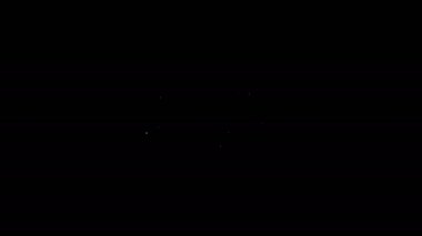 Siyah arka planda beyaz çizgili biftek ikonu var. 4K Video hareketli grafik canlandırması