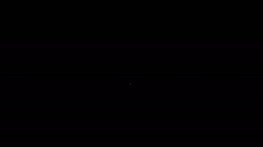 Beyaz çizgi tavuk budu simgesi siyah arka planda izole edildi. Tavuk budu. 4K Video hareketli grafik canlandırması