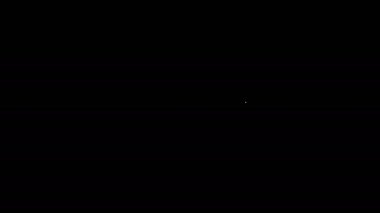 Beyaz çizgi kızarmış tavuk kanadı simgesi siyah arka planda izole edildi. 4K Video hareketli grafik canlandırması